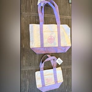NWT Trader Joes Lavender Tote Bag set of 2